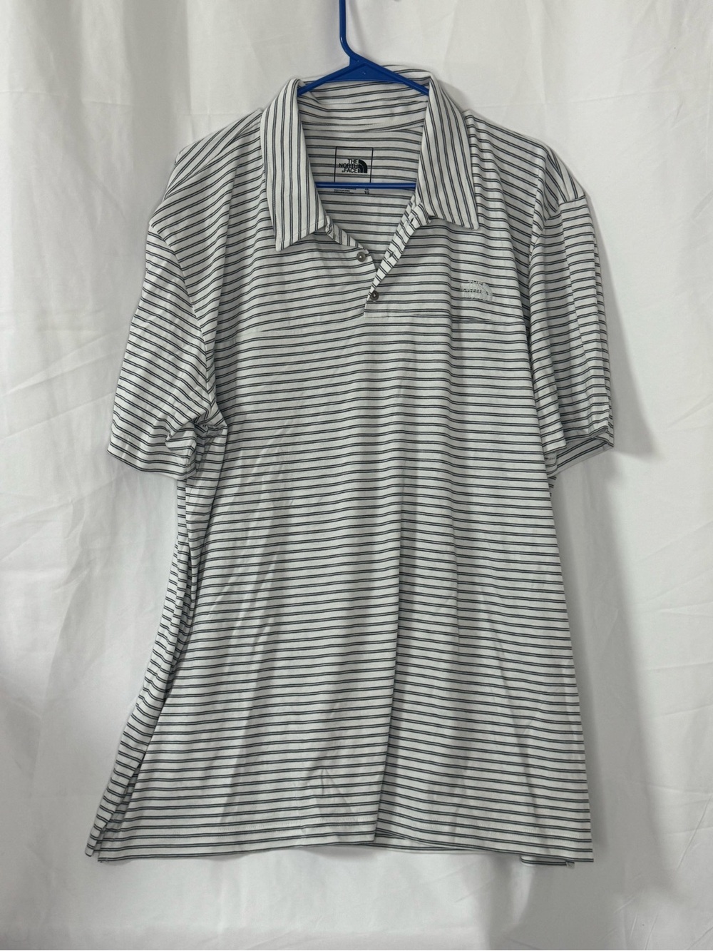 The North Face Men’s Gray & White Striped Polo